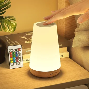 LED 13-Farbwechsel-Nachtlicht, Fernbedienung, Touch-USB, wiederaufladbar, RGB-Nachtlampe, dimmbare Lampe