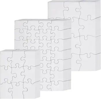 72 leere Puzzles 5,5 x 8 und 5,5 x 4 Zoll zum Selbermachen. Färben Sie Ihre eigenen Puzzleteile