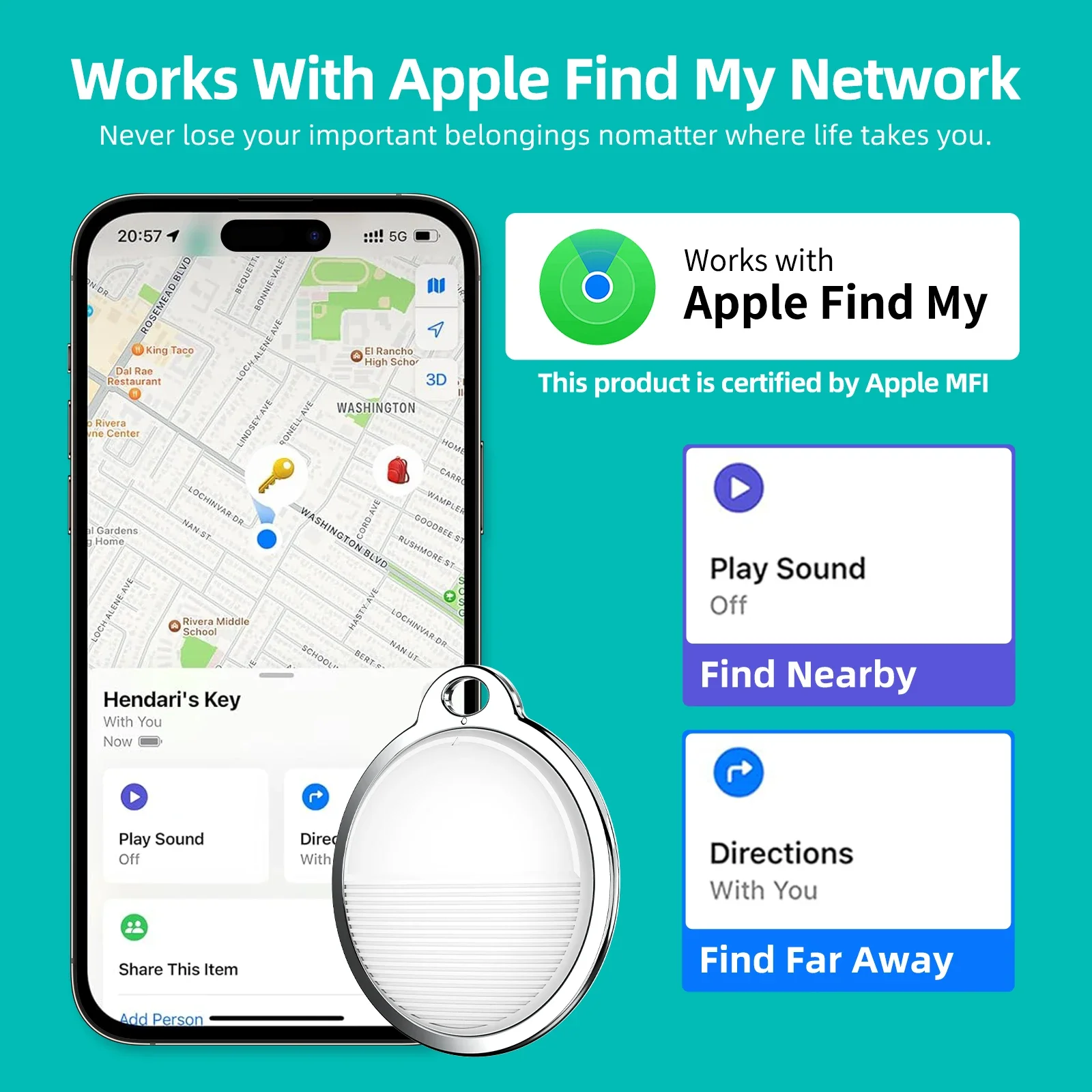 Mini-GPS-Tracker für Apple iOS System Find My APP Tag Wallet – Bild 2