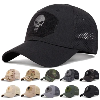 Unisex Schädel Stickerei Label Atmungsaktive Baseball Caps Frühling und Herbst Outdoor Einstellbare Casual Hut