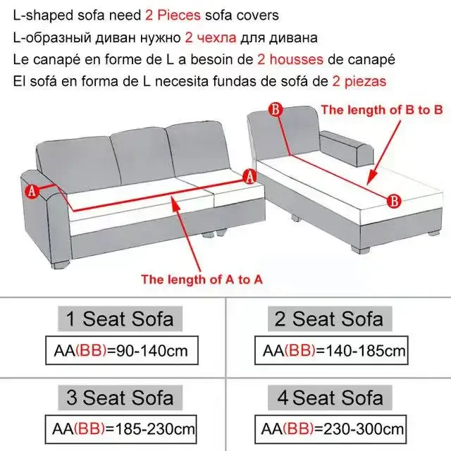 Solide Sofabezüge für das Wohnzimmer, elastischer – Bild 2