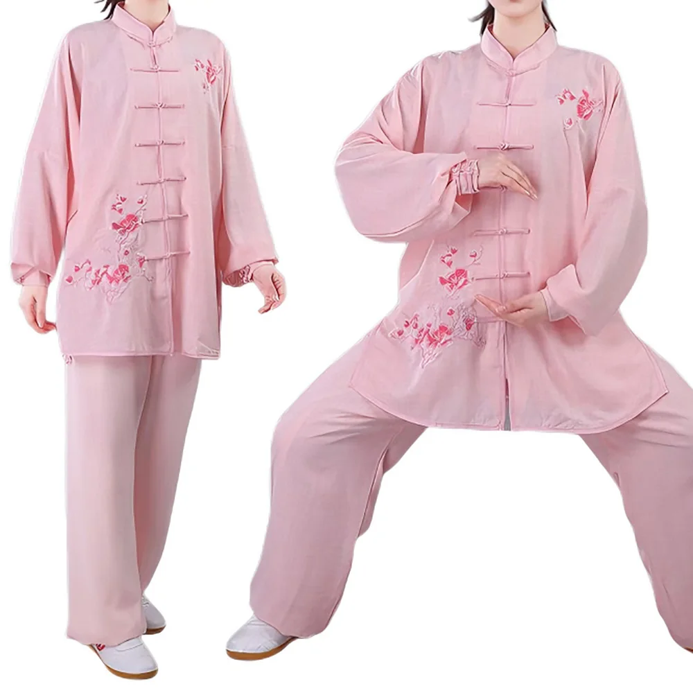 Damen Chinesisches Tai Chi Uniform-Set Baumwolle Leinen – Bild 3