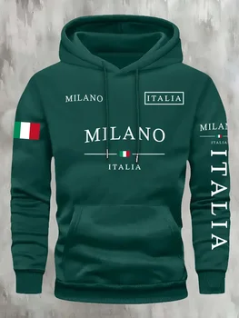 ITALIA MILANO Herren Damen Hoodie Outdoor Street Casual Sport Urlaub Trend Frühling Herbst Winter Paar