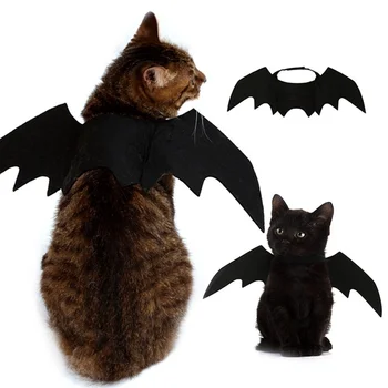 Halloween süße Haustierkleidung schwarze Fledermausflügel Geschirr Kostüm Cosplay Katze Hund Halloween Party