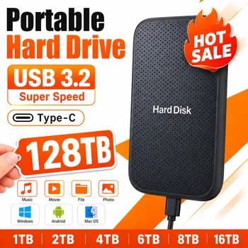 Handliche Tragbare Externe Festplatte 1TB 2TB Externes Datenspeichergerät für Laptop, Desktop und Smartphone