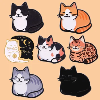 Niedliche Paar-Katze, Emaille-Anstecknadeln, Metallbrosche für Kleidung, Anstecknadel, Abzeichen auf Rucksack