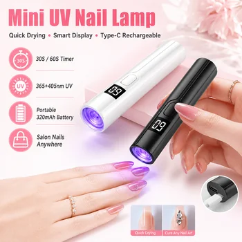 Wiederaufladbare Mini-UV-LED-Nagellampe mit Smart-Display, tragbarer, schnell trocknender Nageltrocknerständer