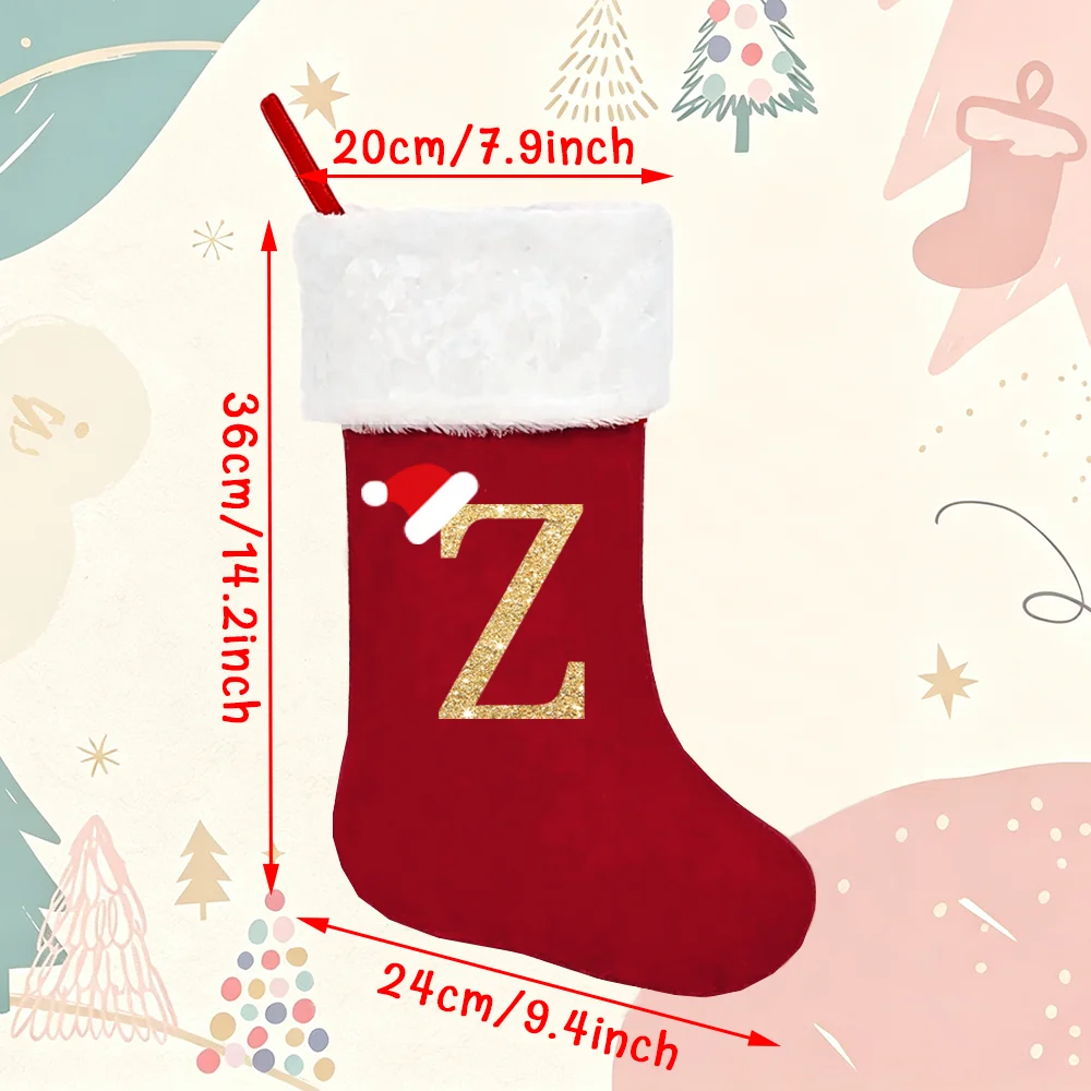Weihnachtsstrumpf mit Buchstaben, roter passender – Bild 2