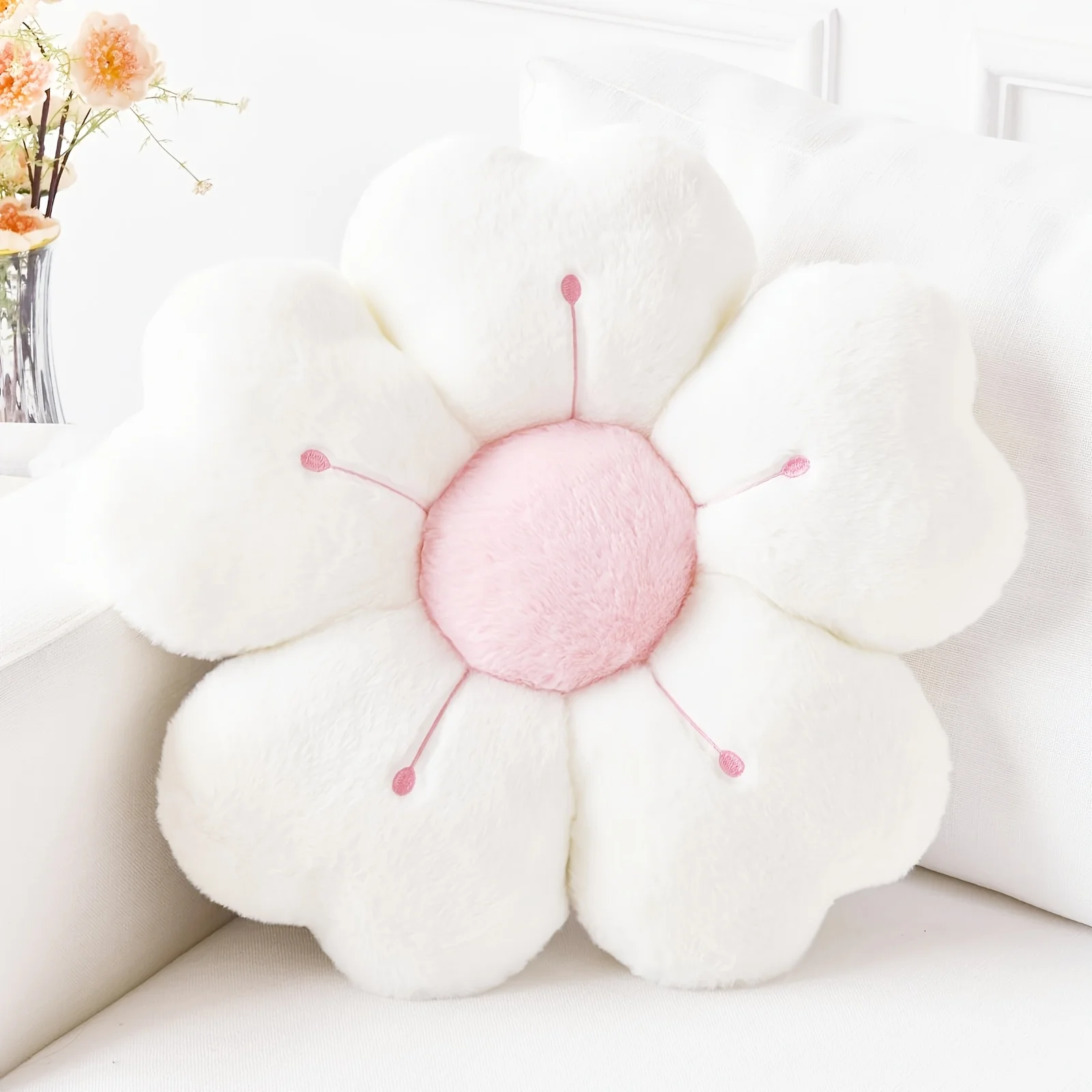 Weiches Plüsch-Gänseblümchen-Wurfkissen – gemütliches – Bild 6