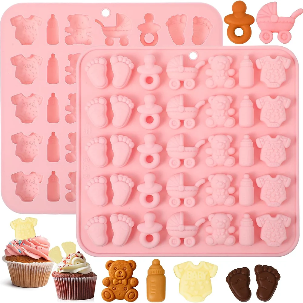 Baby-Dusche-Schokoladenform, Baby-Einteiler, Schnuller