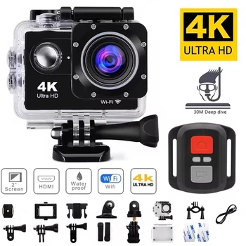 4K Action Kamera 1080P/30FPS WiFi 2,0 "170D Unterwasser Wasserdichte Helm Video Aufnahme Kamera Sport kameras