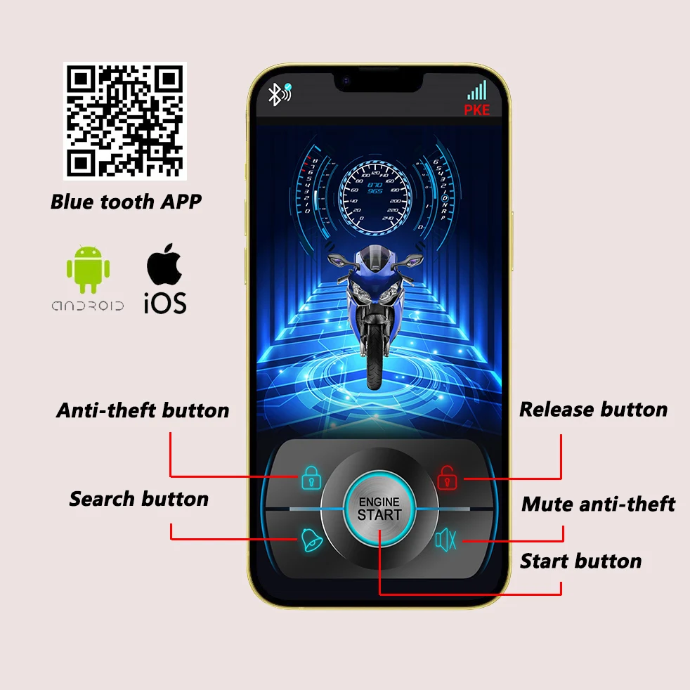 Motorrad Einbrecher Alarm Smartphone APP Steuerung Remote – Bild 3