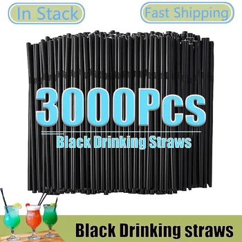 Schwarze Trinkhalme, Cocktail Rietjes, Milch tee Bar Party Hochzeit Küche Wohn accessoires Getränke Stroh