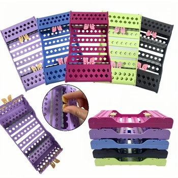 Dental Sterilisation Box Halter Griffe 8 Slots Instrument Kassette Rack Kunststoff Autoklavierbar Desinfektion