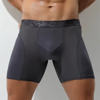Extra lange Sportunterwäsche für Herren, Boxershorts, verschleißfestes Bein, Laufen, große Größe