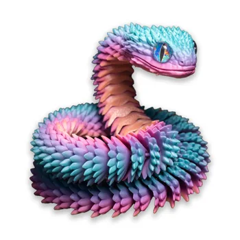 3D-gedruckte realistische Schlangenstatue mit beweglichen Gelenken, Fidget-Spielzeug, Simulationsschlange