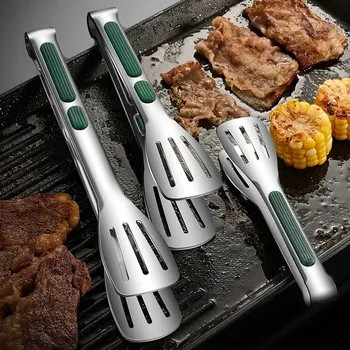 Nicht Slip Edelstahl Lebensmittel Zange Fleisch Salat Brot Clip Grill Buffet Clamp Kochen Werkzeuge Küche
