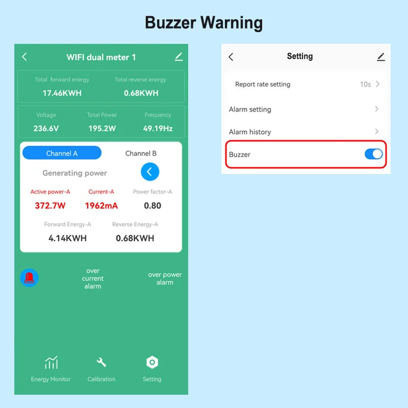 Tuya Smart Life Neue WiFi Energie Klemme Meter mit Buzzer – Bild 2