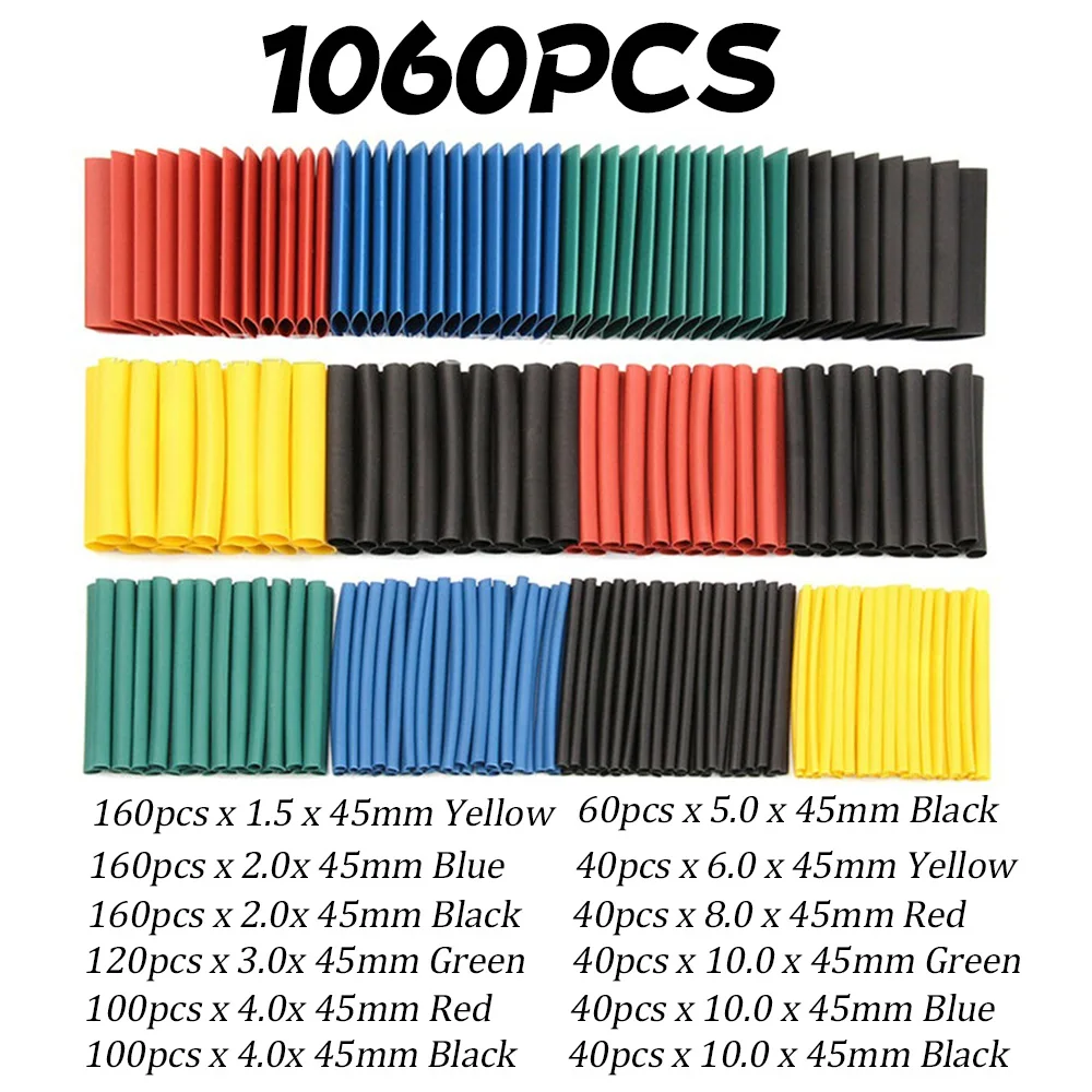 1060/530/127-teiliges Schrumpfschlauch-Set 2:1 Schrumpfbare – Bild 2