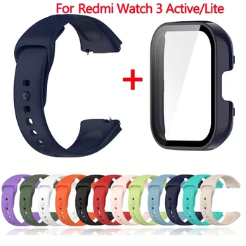 Silikonarmband + Schutzhülle für die Xiaomi Redmi Watch 3 Active, Smartwatch-Zubehör, Sportarmband für Redmi