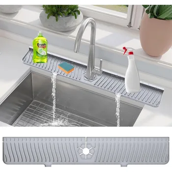 Wasserfängermatten aus Silikon für Wasserhähne, auslaufsichere Trockenpads für Küchenspüle, rutschfester