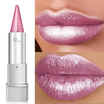 Perlenschimmer-Lippenstift für Frauen, hochglänzende metallische Lippenfarbe, wasserfest, wischfest
