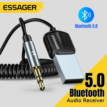 Essager USB Bluetooth 5.0 Receiver Aux Bluetooth Adapter für Auto 3,5 mm Klinke Lautsprecher Auto