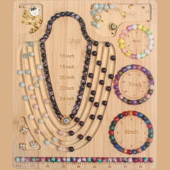 Massivholz DIY Perlenbrett, Holzwerkzeug zur Schmuckherstellung für Armbänder, Handgefertigter