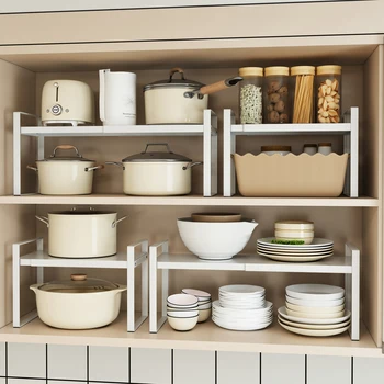 Küchen-Aufbewahrungsregal unter der Spüle, mehrstöckiges Regal im Schrank, Arbeitsplatte, ausziehbarer