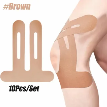 Kinesiologie-Tape für Knie, wasserdicht und elastisch, atmungsaktives Knieband, sportliches (10 Stück)