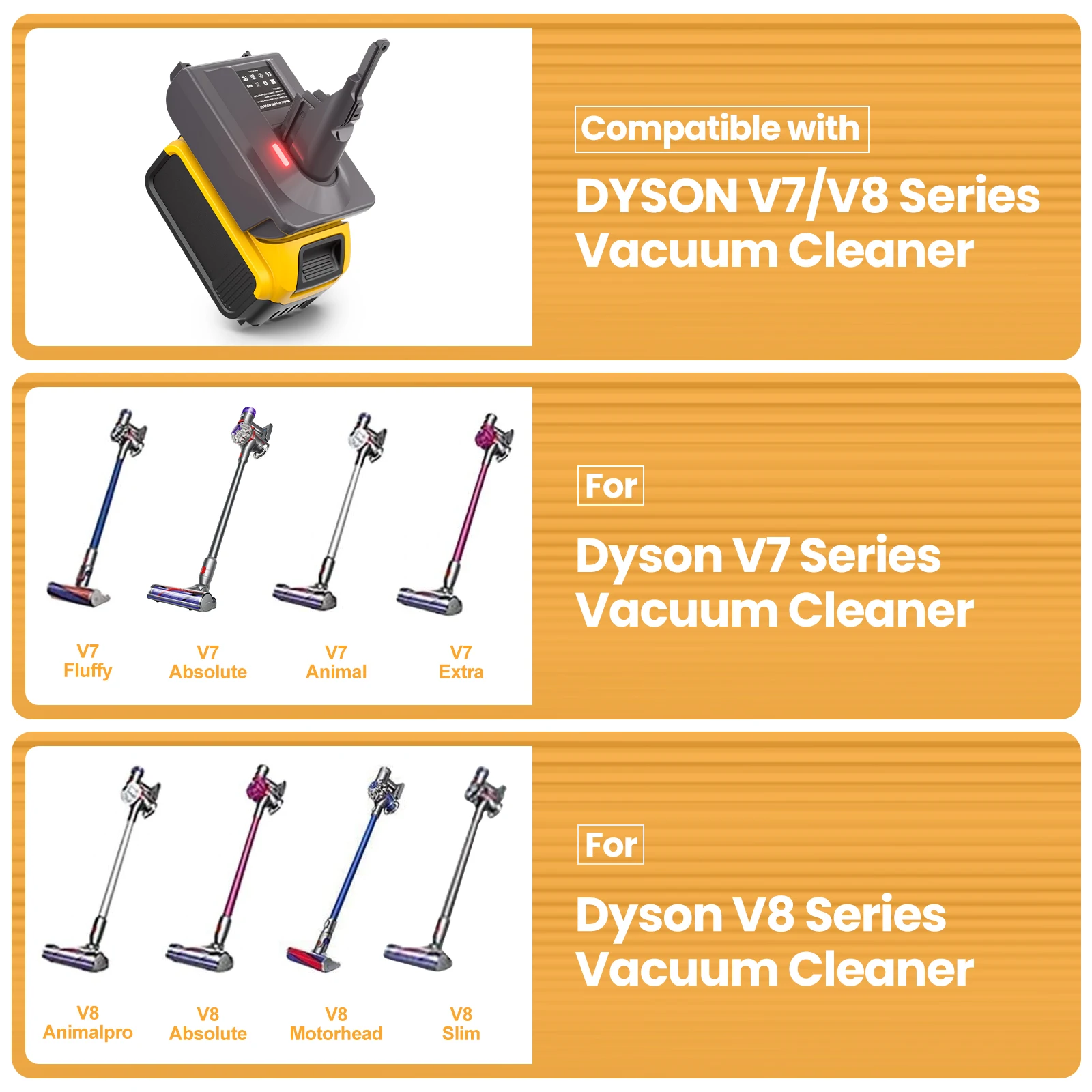Bonacell Batterieadapter für Dewalt DCB200 Akku auf Dyson – Bild 6