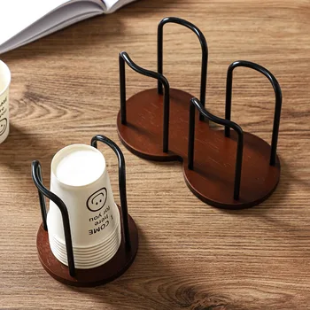 Pappbecherhalter aus Holz für Einwegbecher, Schreibtisch, Couchtisch, Aufbewahrungsregal, Teebecher