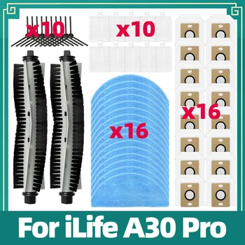 Zubehör kompatibel mit iLife A30 Pro Ersatzteile Hauptbürste Seitenbürste HEPA-Filter Wischmopp Staubbeutel