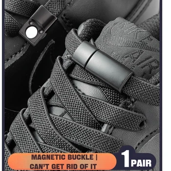 1 Paar Schnürsenkel mit Magnetverschluss ohne Krawatten, flache elastische Schnürsenkel, Sneakers, Stiefel