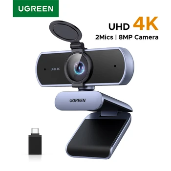 UGREEN 4K FHD 1080P Webcam 8MP für PC, PDAF Autofokus, Dual AI Noise-Cancelling-Mikrofone, Webcam-Kamera