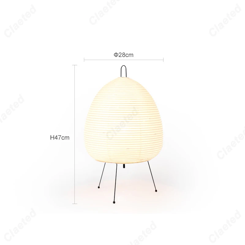 Japanische Design-Papiertischlampe Dreibein – Bild 6