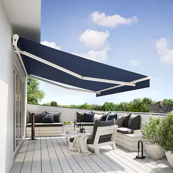 Large Size 6x3m Horizontal Foldable Awning Canopy Heavy Duty Outdoor Furniture Set Manual Retractable Awnings