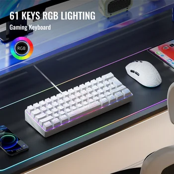 60% Kompakte Kabelgebundene Tastatur mit RGB-Hintergrundbeleuchtung und Membrantasten. Geeignet