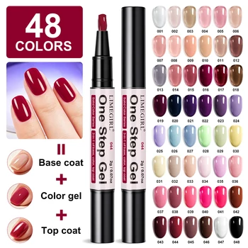LIMEGIRL 48 Farben Gel-Nagellackstift, 3-in-1-Gel-Nagellack, schnell trocknender, langlebiger