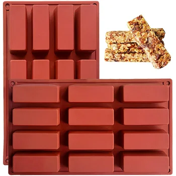 Schokoladenriegelform, rechteckig, 12 Mulden, Müsliriegel-Silikonformen, Müsli-Riegelform zum Backen