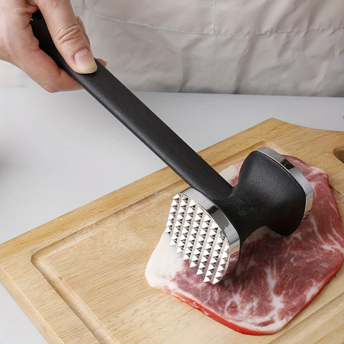 Robuster Fleischklopferhammer für die Küche mit Gummigriff – Bild 5