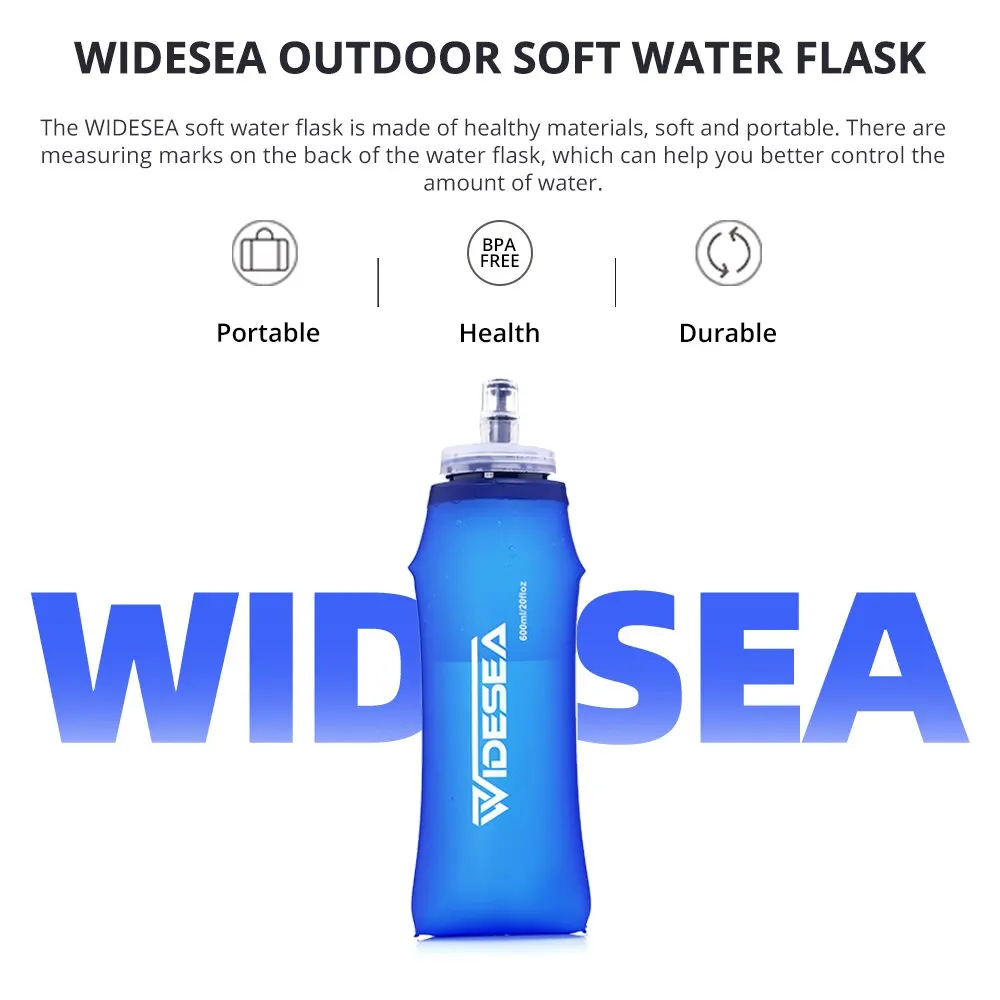 Wideea Camping 600ml Weich wasser flasche Trink sport Falt – Bild 6