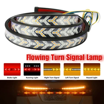 Auto Lkw LED Heckklappe licht Streifen Blinker Lampe Fließende Dynamische Warnung Bremse Reverse Rücklicht Bar