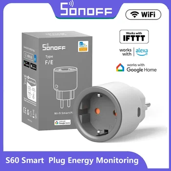 SONOFF S60 EU SONOFF Wifi Steckdose Wifi Smart Steckdose Überlastschutz Timer Smart Szene Fernbedienung Über