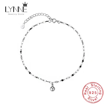 Mode Exquisite Kleine Eiförmige Knöchelketten 925 Sterling Silber Einfache Kette Fußkettchen Für Frauen