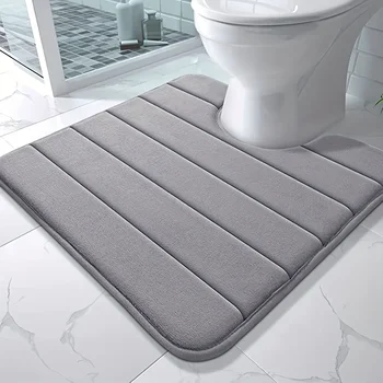 U-förmige WC-Matte, Badezimmermatte, Badezimmerteppich, Badezimmerteppich, Memory-Schaum, Badematte