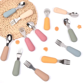Baby Gadgets Geschirr Set Kinder Utensil Edelstahl Kleinkind Geschirr Besteck Cartoon Infant Lebensmittel