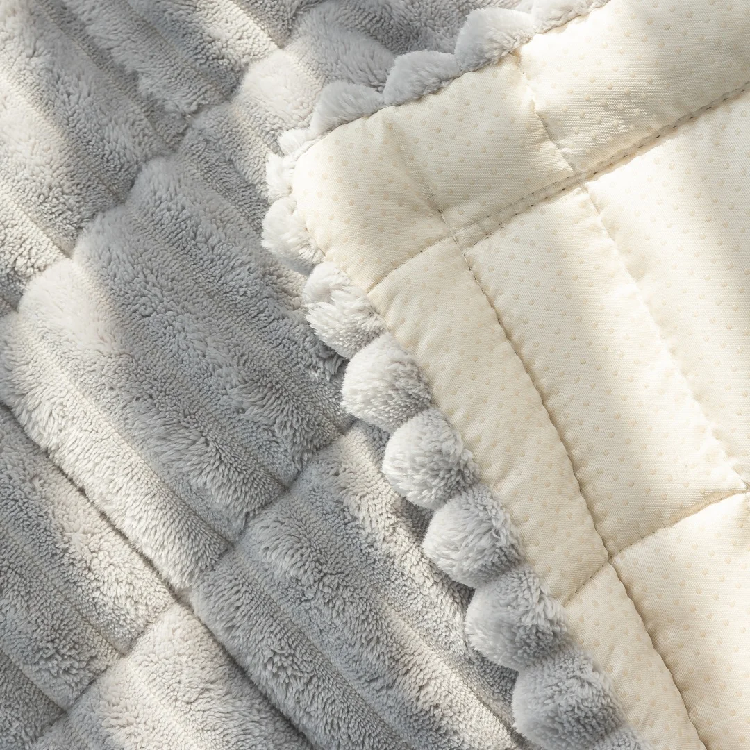 Verdickte Quilten warme Streifen Flanell Sofa Pad, für Winter – Bild 2