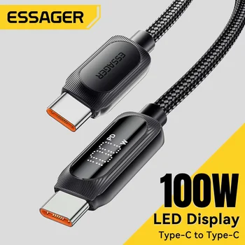 Essager USB Typ C auf USB C Kabel 100W 5A PD Schnellladekabel Kabel für MacBook Xiaomi Samsung Typ-C