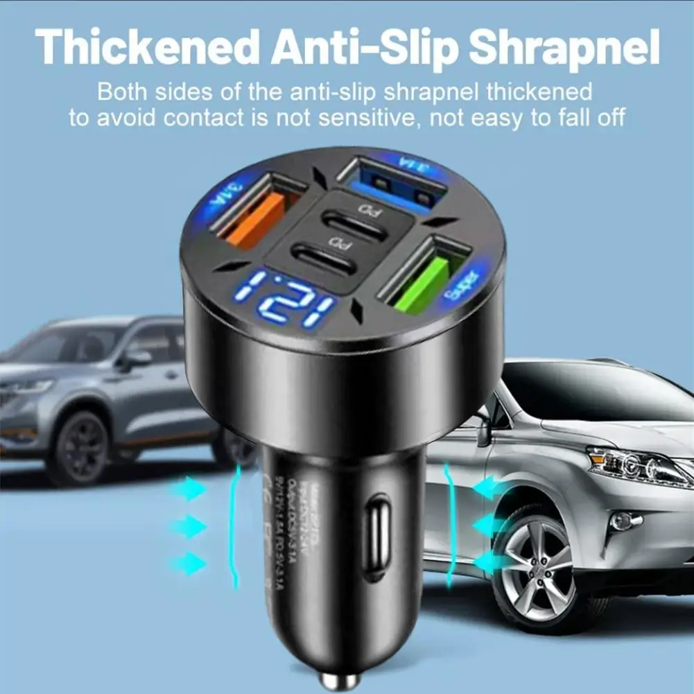 Auto-Ladegerät 250 W mit 5 Anschlüssen, USB-C PD und QC 3.0 – Bild 3